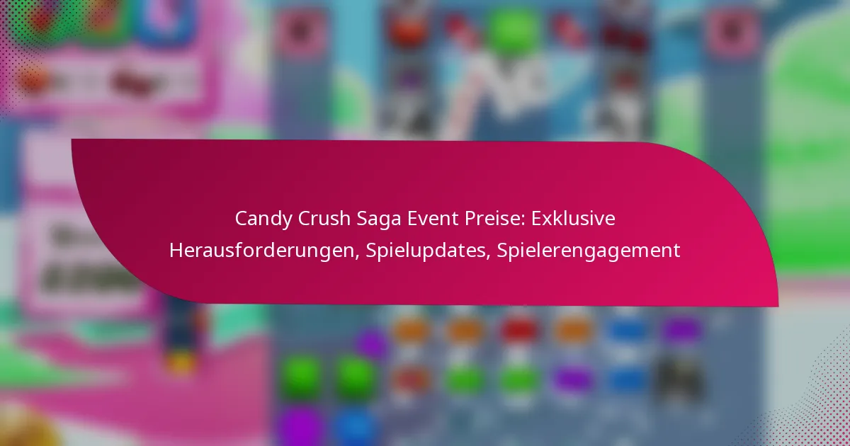 Candy Crush Saga Event Preise: Exklusive Herausforderungen, Spielupdates, Spielerengagement