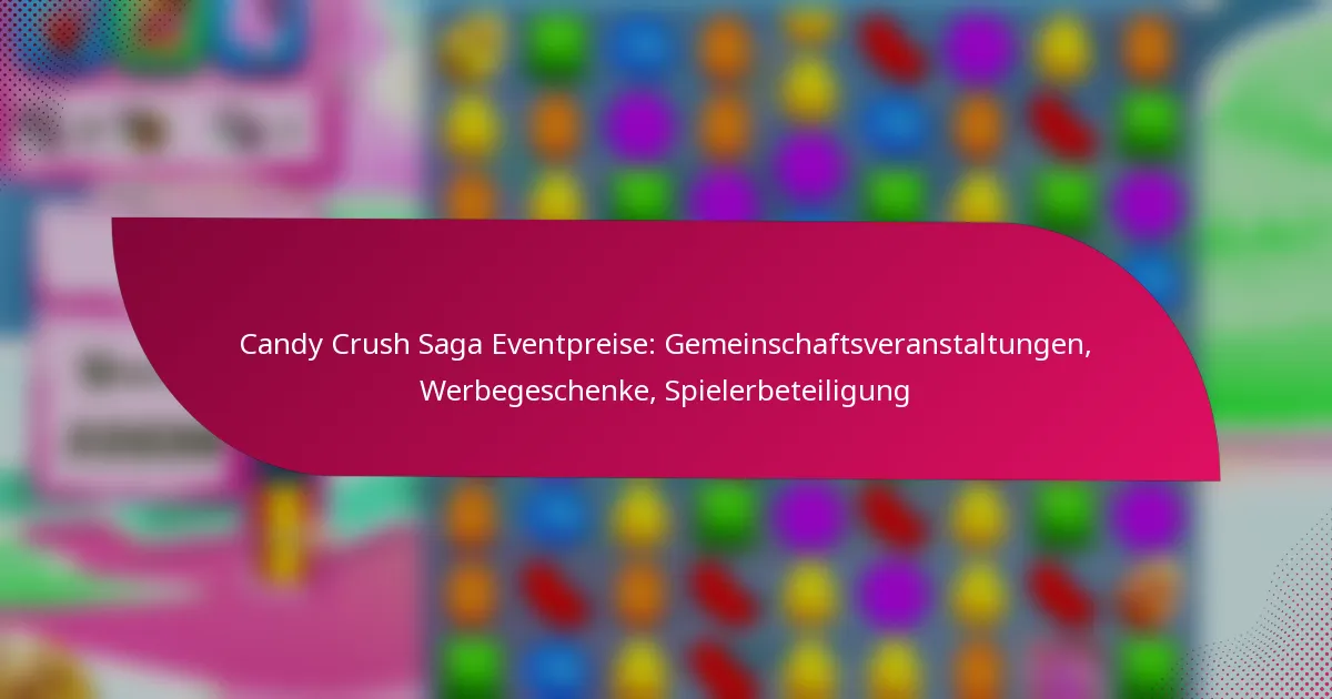 Candy Crush Saga Eventpreise: Gemeinschaftsveranstaltungen, Werbegeschenke, Spielerbeteiligung
