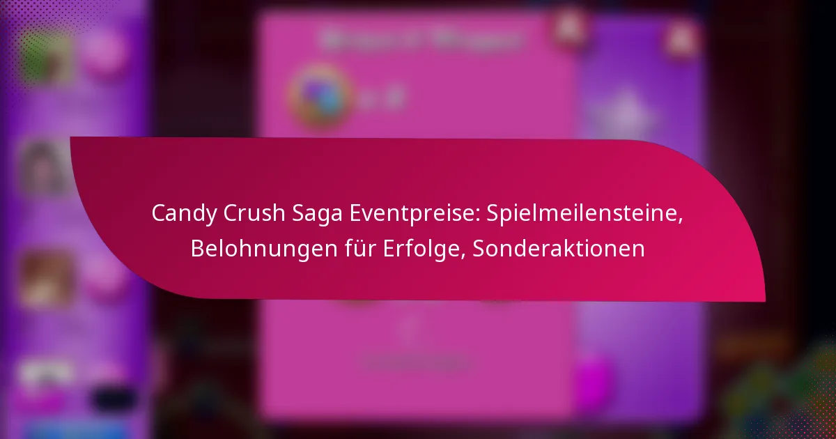 Candy Crush Saga Eventpreise: Spielmeilensteine, Belohnungen für Erfolge, Sonderaktionen