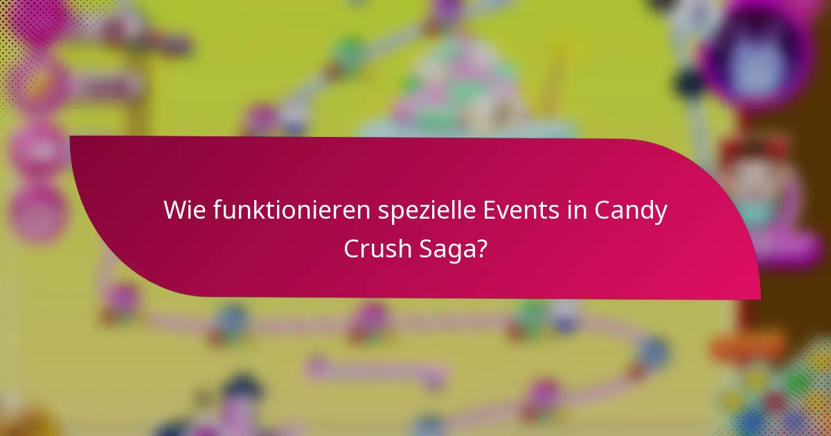Wie funktionieren spezielle Events in Candy Crush Saga?