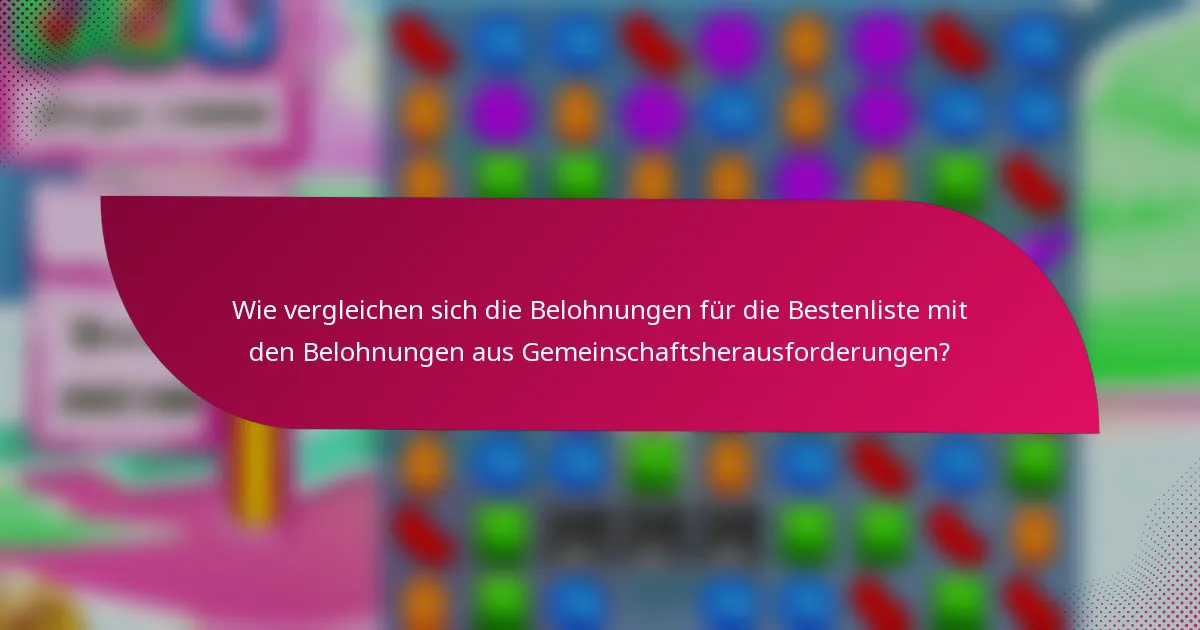 Wie vergleichen sich die Belohnungen für die Bestenliste mit den Belohnungen aus Gemeinschaftsherausforderungen?